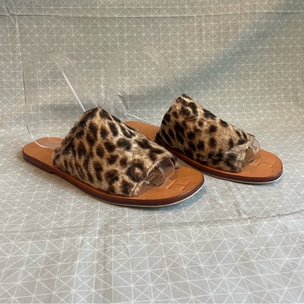 James Smith Off Duty Sandals in Leopard Calf Hair 36